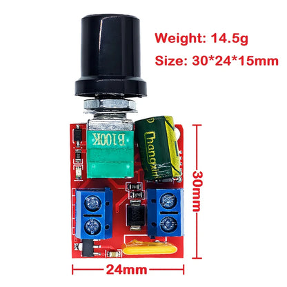 PWM Mini DC Motor Speed Controller Module 3V-35V 5A 90W Adjustable Regulator & LED Dimmer