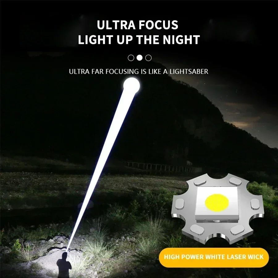 100000LM High Power LED Flashlight Rechargeable Tactical Torch