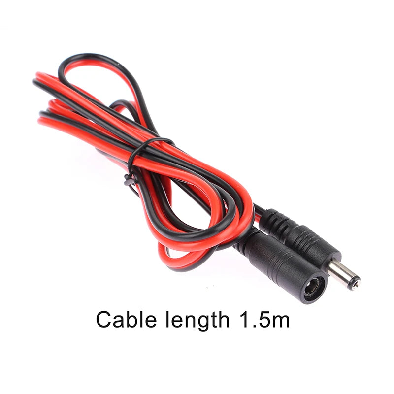 New 16AWG DC Power Plug 5.5 x 2.1mm Female To Male CCTV Adapter Connector Cable 12V 10A 120W Max. Power Extension Cord 1.5m