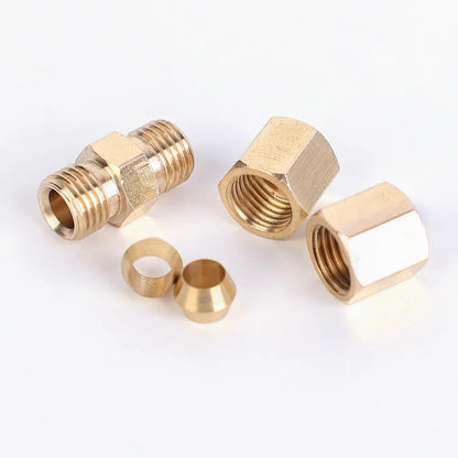 Universal Auto Brake Hose Brass Fittings 3/16" Export Brake Lines Pipe Union Fittings Straight Brass Connector Car Accessories