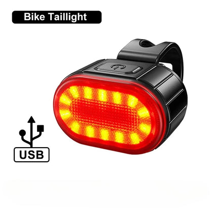 Rechargeable Bike Light Set Front Light with Taillight Mini Night Safety Warning Bicycle Accessories for Night Outdoor Cycling