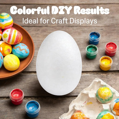 100/10pcs Easter Foam Egg White Styrofoam Fake Eggs for Kids Painting Handmade Spring Easter Party Home Decoration DIY Wreath Craft
