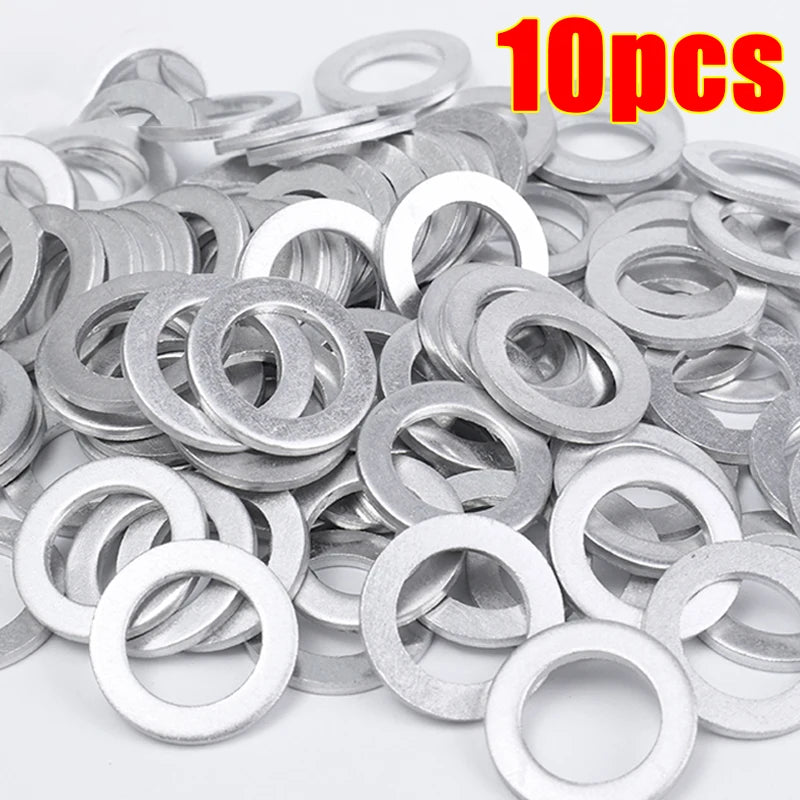 14mm Aluminum Oil Drain Plug Crush Washer Set — Universal Oil Change Gasket Kit