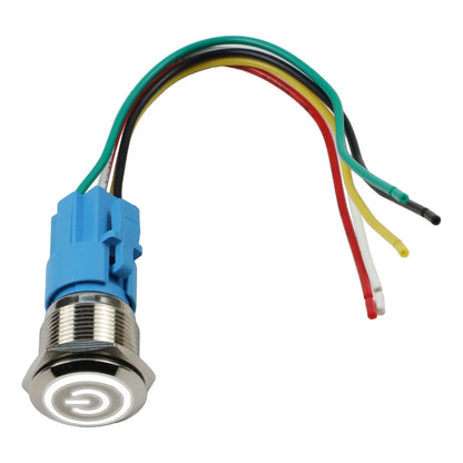 Control Systems Yellow Light Momentary Button Switch 12-24V Momentary Push Button Compact Push Button IP66 Push Button