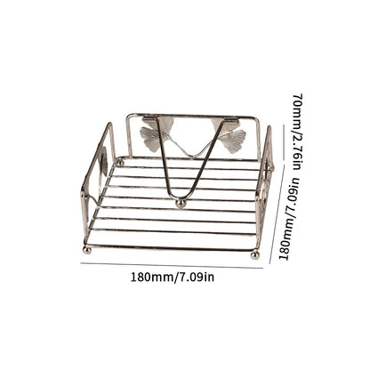 Rustic Metal Napkin Holder Square Paper Organizer for Kitchen