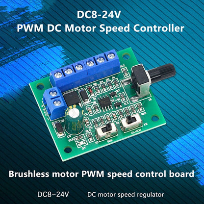 New DC 8V-24V Brushless DC Motor Driver Controller Board PWM Driver Fan Motor Speed Governor Forward And Backward Control 18KHz