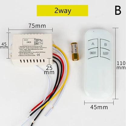 220V RF433 1/2/3/4 Ways Digital Remote Control Light Switch Wireless ON OFF Switch For Light Bulb Chandelier
