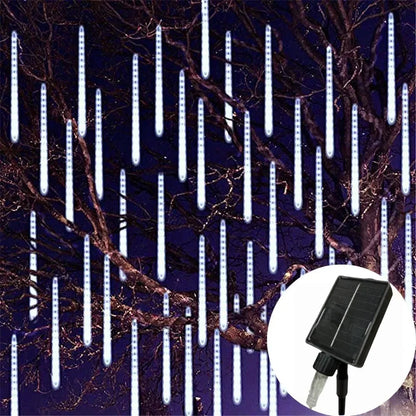 Solar Powered LED Meteor Shower Fairy Lights | 30M / 50M | 8 Tubes | Garden Outdoor Christmas Wedding Decoration