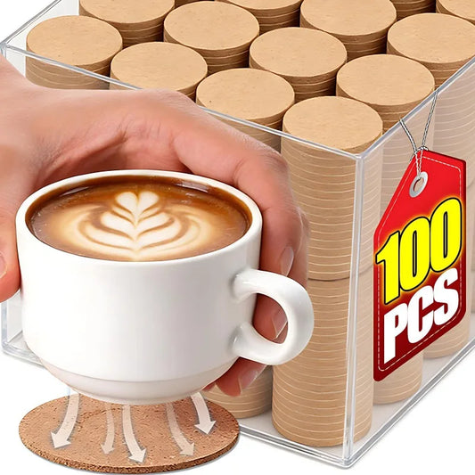 50/1PCS Non-Slip Cork Coaster Natural Round Wooden Cup Mat Heat Insulation Pads Tea Coffee Mug Drinks Holder Table Decoration