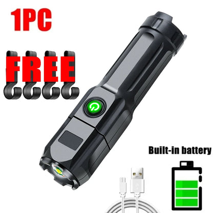 Ultra Bright Rechargeable LED Flashlight Zoomable Waterproof Torch