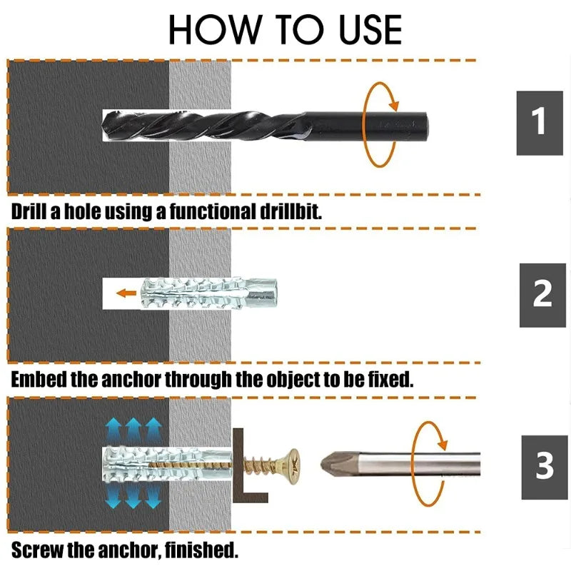 Wholesale Expansion Pipe for Hollow Walls Tile Drywall Anchors with Screw Self Tapping Screw Drilling Plug Expansion Bolt Tools