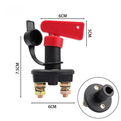 12V 24V Battery Kill Switch Disconnect Isolator Master Cut Off Key 200A Heavy Duty Power Saver for Car RV Boat ATV Maintenance
