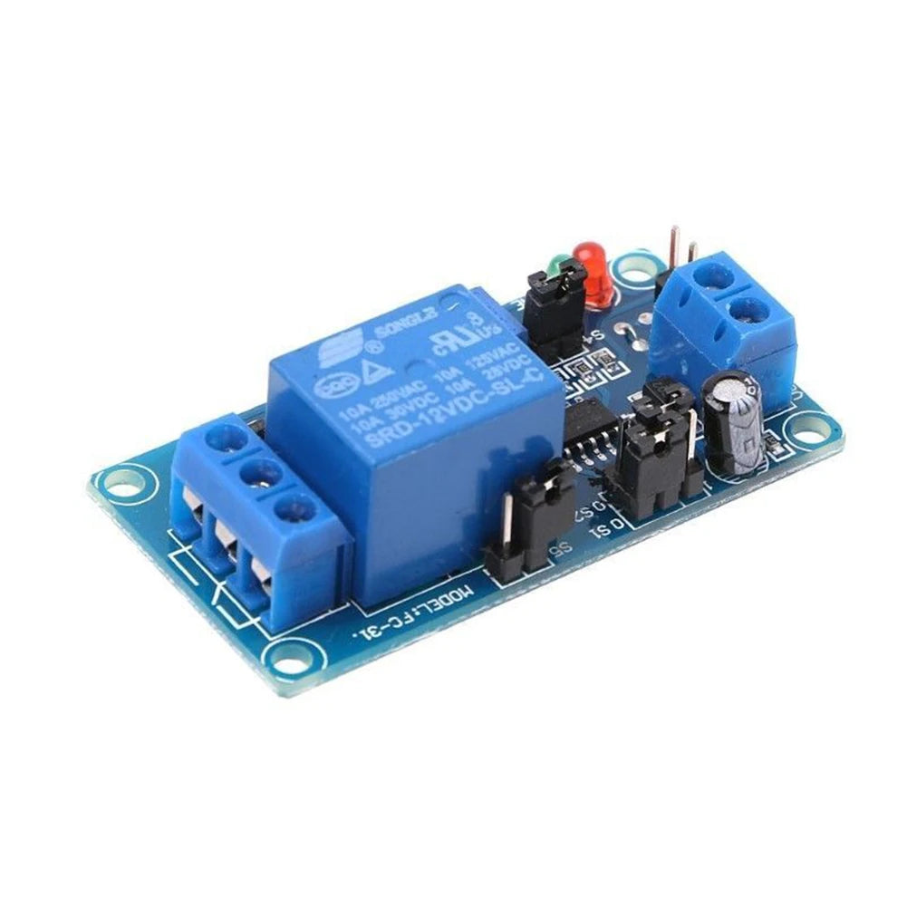 Normally Open 12V Time Delay Relay Module with Adjustable Timing for Turn On/Turn Off Switch Suitable for 250V AC Load