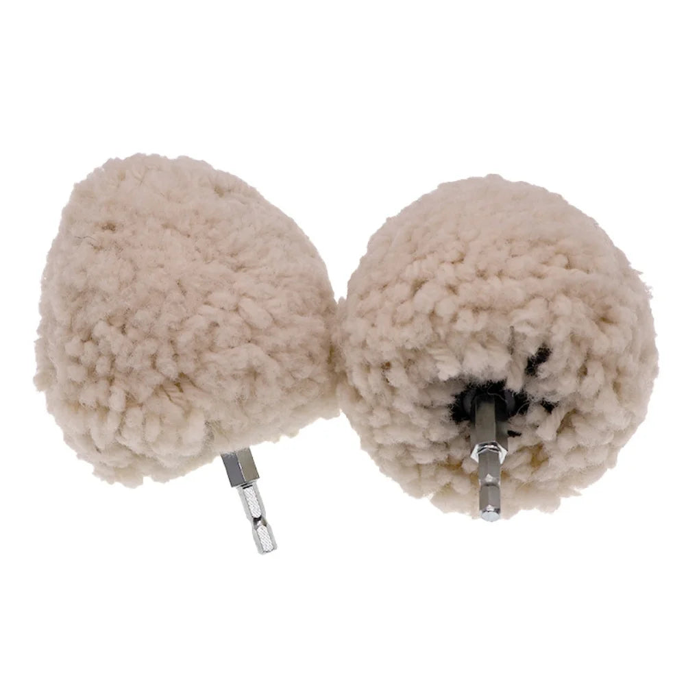 140*100mm / 5.51*3.93inch Wool Buffing Wheel Ball Hex Shank Wool Polishing Wheel For Paint Metal Wood And Stone