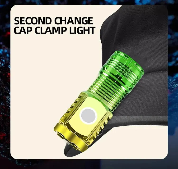 Super Bright 3LED Mini Flashlight Portable Pen Clip Lamp Built-in Battery USB Rechargable Torch With Tail Magnet Emergency Lamp