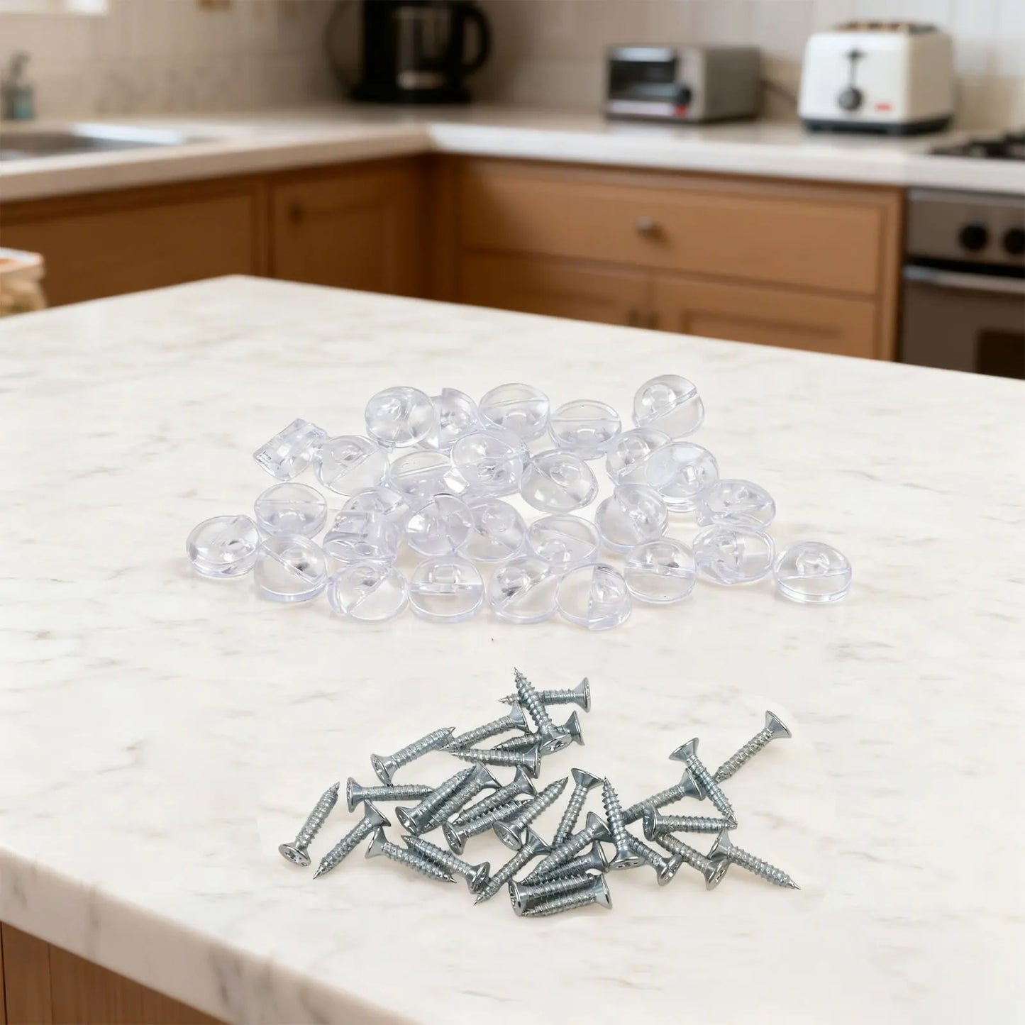 30 Set Plastic Glass Retainer Clips with Screws for Glass Panel Installation Compatible with 4mm Thickness Glass in Cabinets