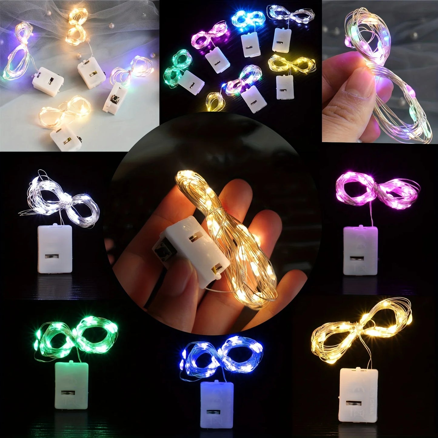 10Packs 5m LED String Lights Warm/Multicolor/Red/Green/Blue/Pink/Purple/White Christmas Atmosphere Firefly Lamp Starry Sky Light