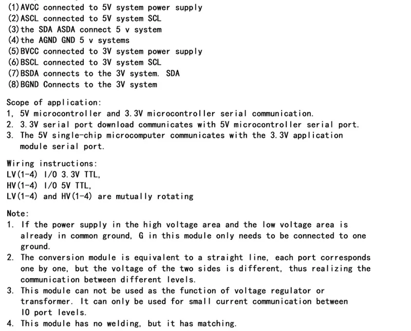 5V to 3.3V 4-Channel Bidirectional I2C Logic Level Converter Module