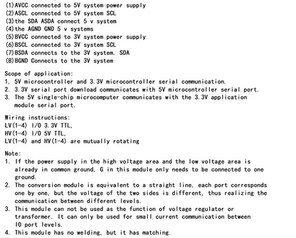 5V to 3.3V 4-Channel Bidirectional I2C Logic Level Converter Module