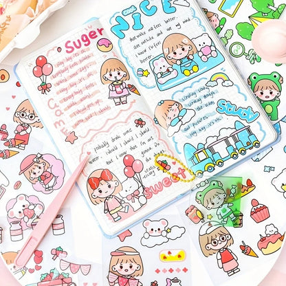 40/80pcs PET Stickers Season Series PET Decorative Stickers DIY Diary Girls Scrapbooking Material Decor Album Stationery Sticker