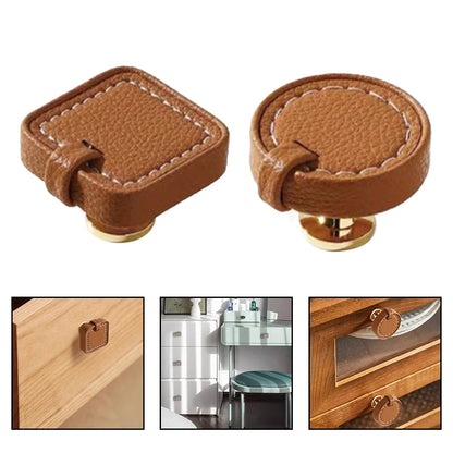 For Kitchen Cabinets Zinc Alloy Knobs Leather Drawer Pulls Stylish Furniture Pulls Sturdy Construction Stylish Furniture Accents
