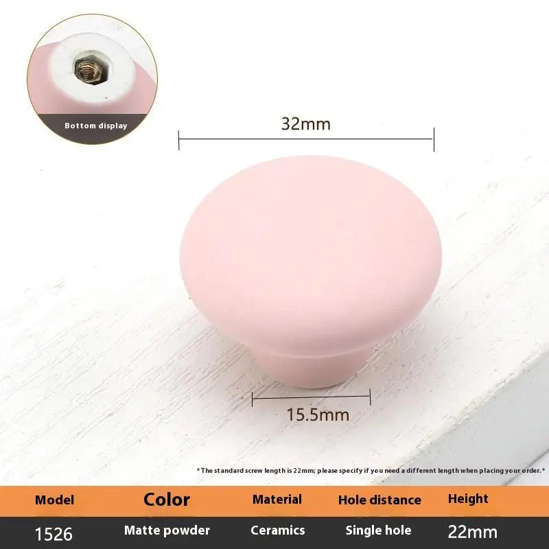 1pc Children's Furniture Handles Nordic Ceramic Children Room Cabinet Handles Macaron Colorful Round Drawer Knobs And Pulls