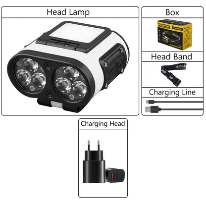 Multifunctional LED Headlamp Cap Clip USB Rechargeable Headlight