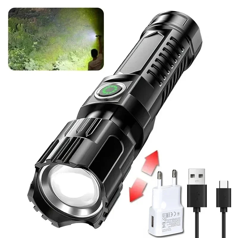 Ultra Bright Rechargeable LED Flashlight Zoomable High Lumens