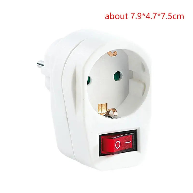 16A Plug Adapter Travel Charging German Standard Power Converter For Portugal Turkey 1 To 3 Plug EU Socket Adapter With Switch