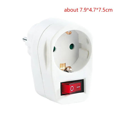 16A Plug Adapter Travel Charging German Standard Power Converter For Portugal Turkey 1 To 3 Plug EU Socket Adapter With Switch