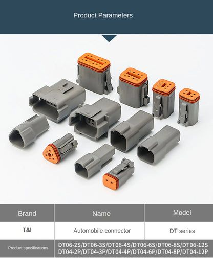 6 Pin Way Deutsch DT04-6P DT06-6S Waterproof Electrical Wire Connector 16-22 AWG DT Series Male Female
