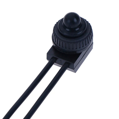 220V Waterproof Push Button On Off Switch With 4 Inch Lead Wire Black