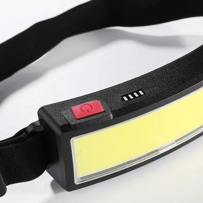 COB LED Rechargeable Headlamp with Built-in Battery Waterproof Head Torch