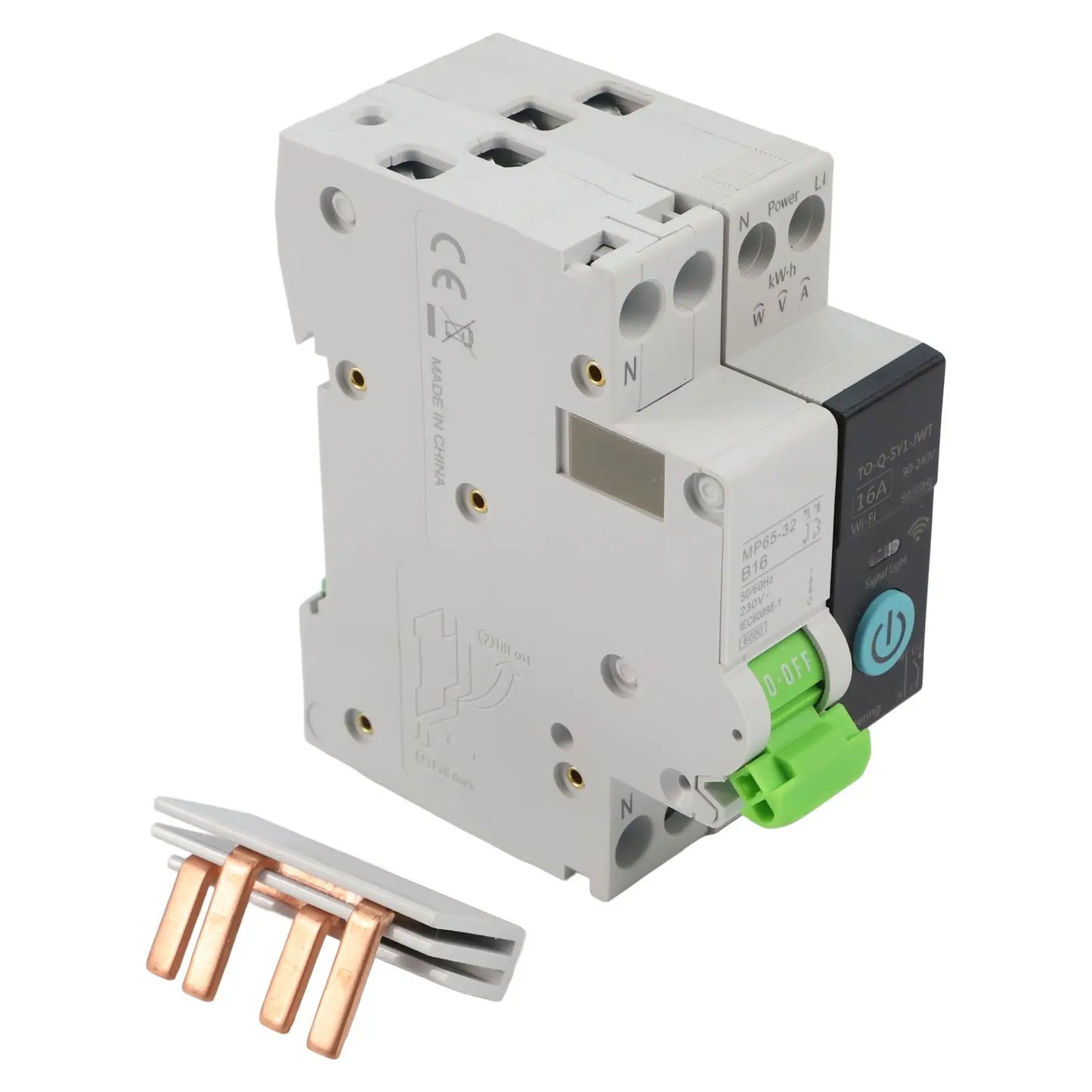 Smart WiFi Circuit Breaker Switch for DIN Rail Installation with Multi Function Timer and Real Time Energy Usage Insights