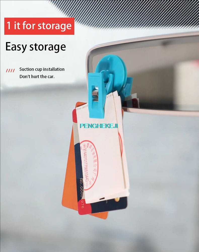 Multifunctional Car Glasses and Card Clip Suction Holder Double Clip