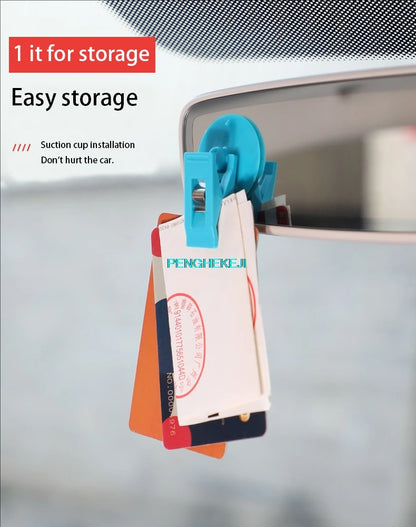 Multifunctional Car Glasses and Card Clip Suction Holder Double Clip