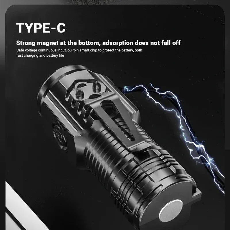 Rechargeable LED Pen Flashlight Mini Clip Waterproof Torch