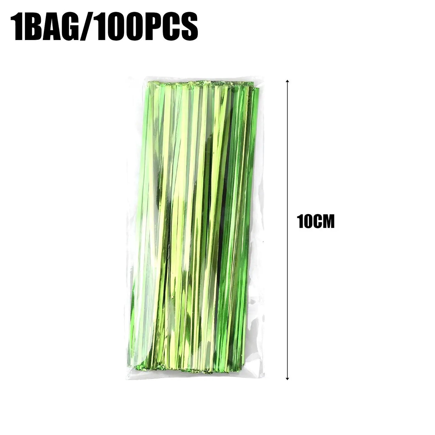 Reusable Metallic Twist Tie Bread Candy Bag Ties DIY Crafts Plant Flower Binding Wire Party Favor Gifts Wrapping Foil Twists Tie
