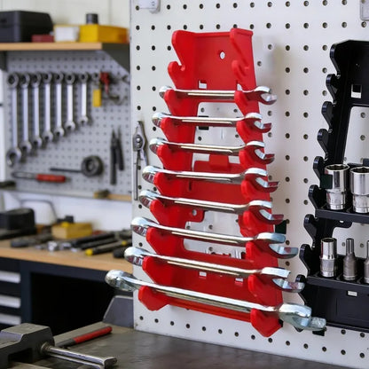 Red Wrench Organizer Plastic Wrench Organizer Tray Sockets Storage Tools Rack Sorter Standard Spanner Holders Wrench Holder