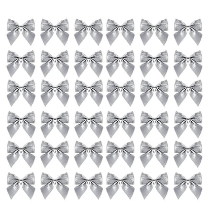 12/36pcs Christmas Bow Christmas Decorations For Home Gold Red Bowknot Xmas Tree Ornaments New Year 2024 Navidad Decor Supplies