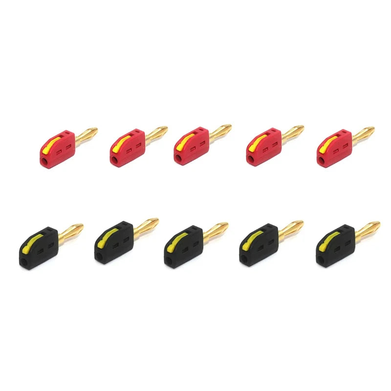 New Portable 32A 4mm Banana Plug High Current Quick Connect Gold-Plated Banana Connectors Audio Copper Speakers Amplifier