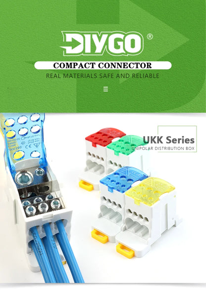 UKK80A Single-Pole Splitter Box Large Current One Into Multiple Branch Line Terminal Rail Splitter 125A 160A 250A