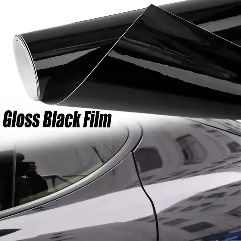 Car Glossy Black Sticker Waterproof Air Release DIY Stickers Car on The Hood Adhesive Vinyl for Auto Motorcycle Body Stickers