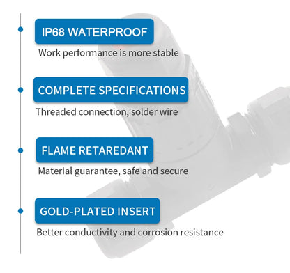 IP68 I/T Shape Waterproof Connector 2/3/5 Pin Wire Connectors Quick Screw Connect Push-in Terminals Electric Junction Box DIY GO