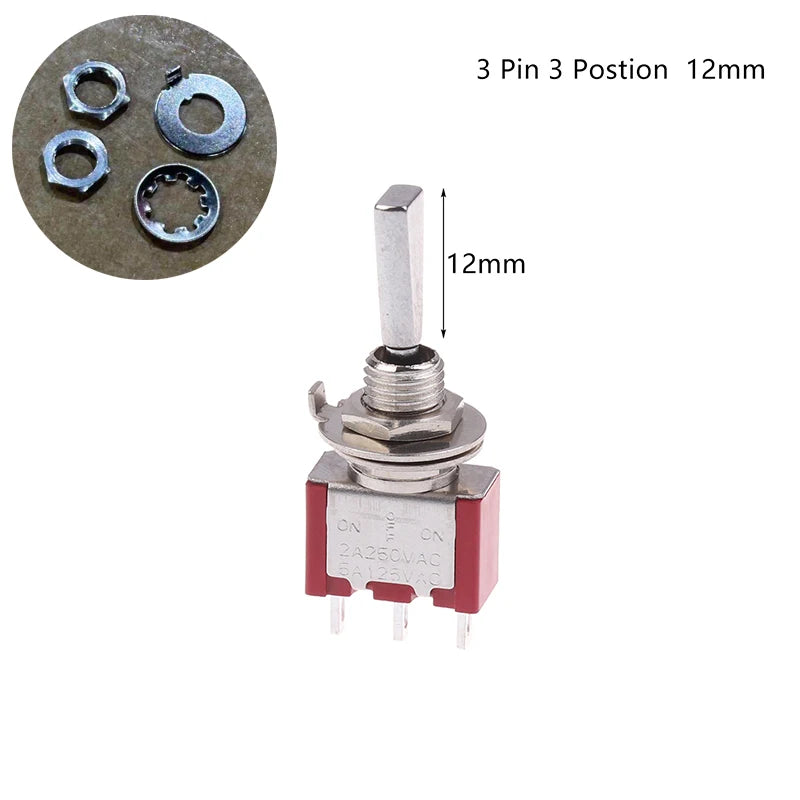 ON OFF ON Toggle Switch DPDT SPST DPST 3 Pin 3/2 Position 5A 125VAC 2A 250VAC Latching