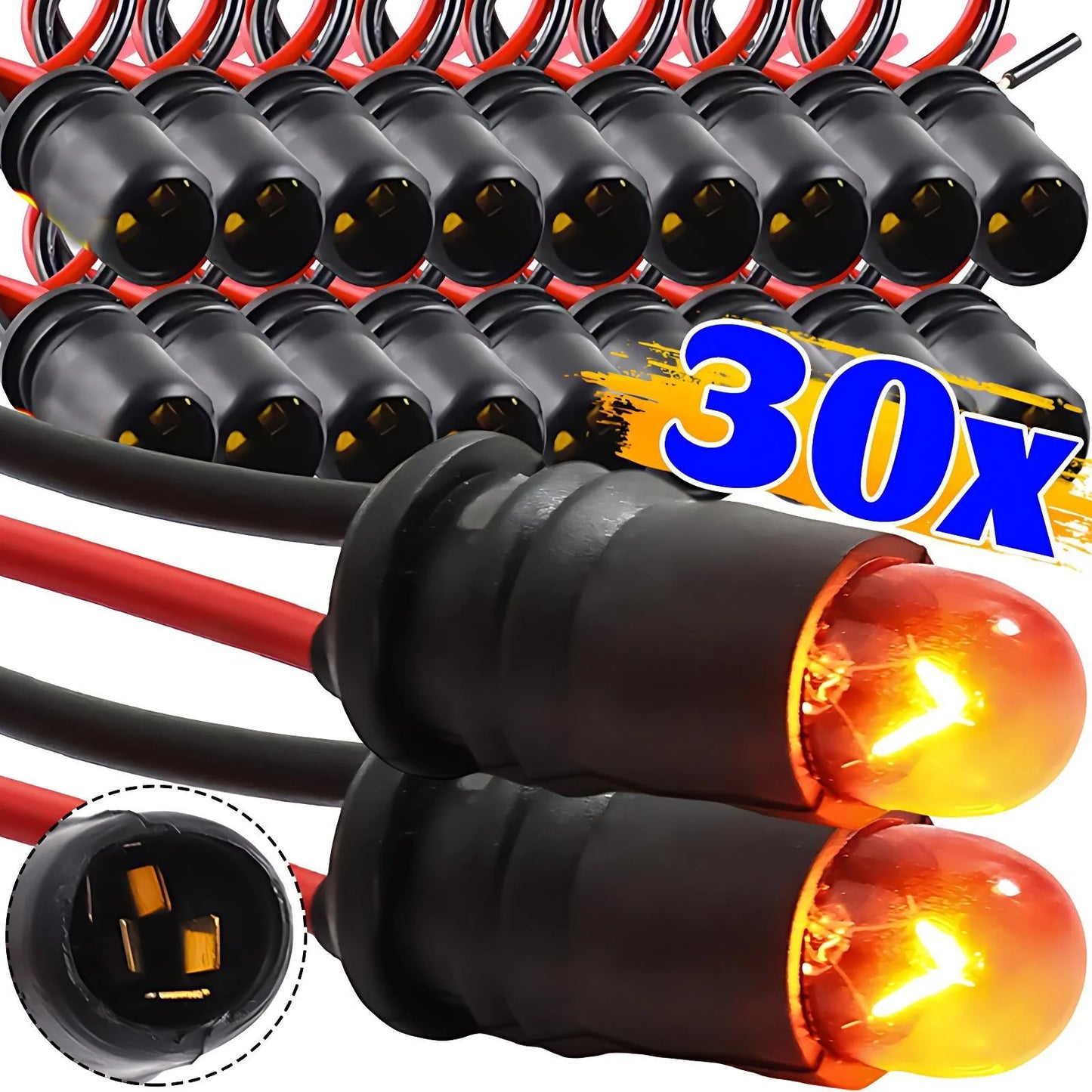 T10 W5W 147 Bulb Socket Holder Connector Car Wedge Light Rubber Plug Extension Wire Harness Adapter Auto Instrument Lamp Parts