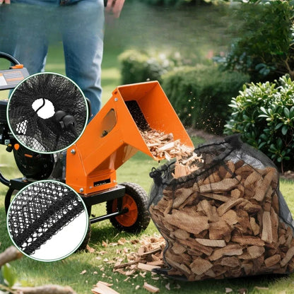 Wood Chipper Collection Bag 24x48 with Heavy Duty Plastic and Double Rope Lock for Long Term Use in For Leaf Mulching