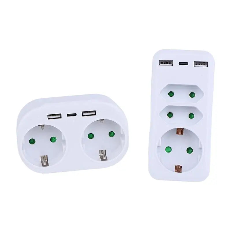 16A Plug Adapter Travel Charging German Standard Power Converter For Portugal Turkey 1 To 3 Plug EU Socket Adapter With Switch