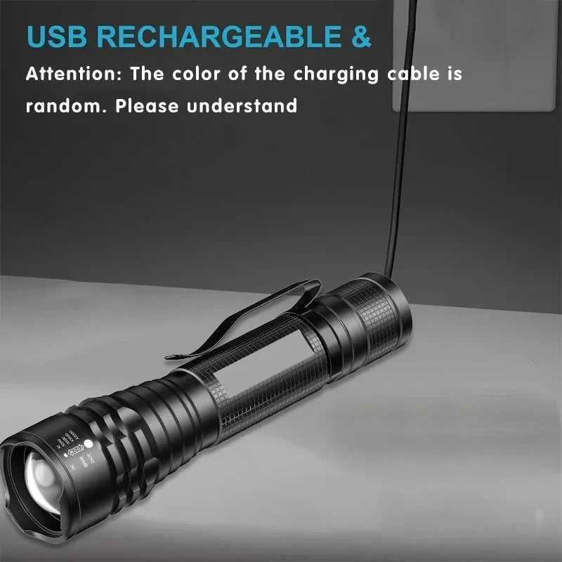 395NM Mini UV LED Flashlight Rechargeable Blacklight Lamp