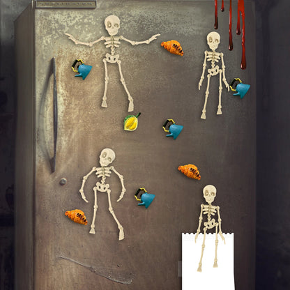 10/1PCS Halloween 3D Poseable Skeleton Magnet with Movable Joints Refrigerator Decoration Halloween Creative DIY Craft Ornament